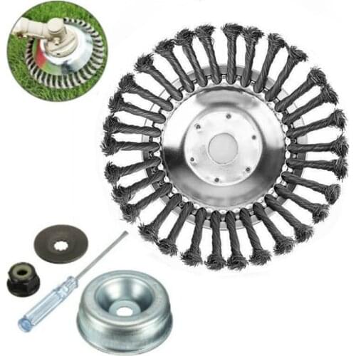 200/150mm Lawn Mover Trimmer Head For Grass Cutting Brush Stainless Steel Wire Brushcutter Round Plate Tray Garden Tool Supplies