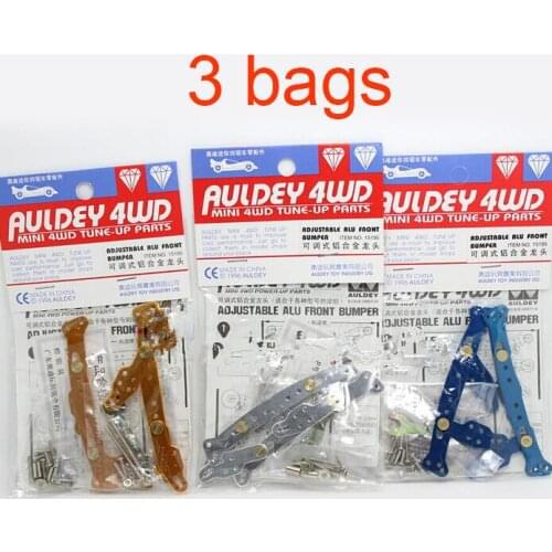 3 Bags Adjustable Alu Front Bumper 15195 For MINI 4WD Car Model Power-up Parts