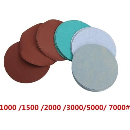30Pcs 125mm /5'' Inches 1000/ 1500/ 2000/ 3000/ 5000/ 7000 Grit Sanding Discs Hook Loop Sandpaper Round Sandpaper