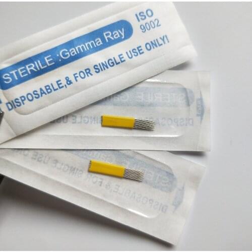 50pcs 15Pins Double Row Flat Needles Mircoblading 15M1 Blades For Permanent Make Fog Eyebrow Manual Tattoo Pen