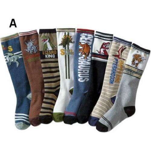 8pair Cartoon Design Car Baby Socks Suitable For 3-9 Years Children Cotton Autumn Winter Boys Absorption Sweat Medium Thickness