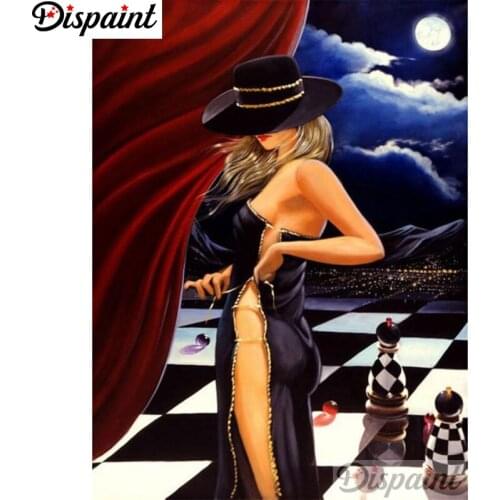 Dispaint Diamond Painting Cross Stitch "Moon beauty" Full Square Round Diy 5d Diamond Embroidery Picture Rhinestone Art A25864