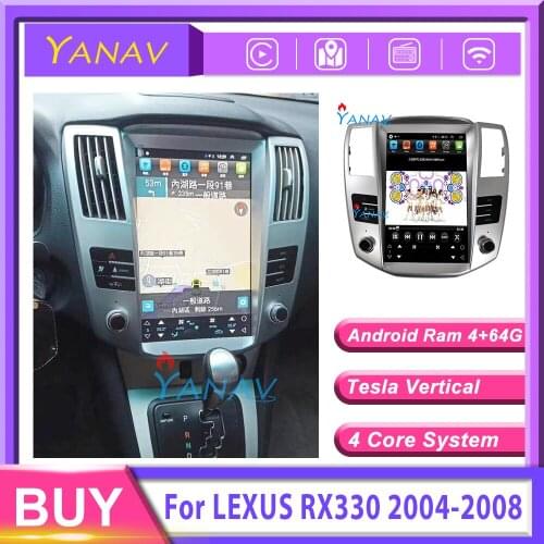 Car Radio Stereo Vertical Screen Receiver For-LEXUS RX300/330/350/400h 2004-2008 Tesla Autoradio Car GPS Navigation Video Player