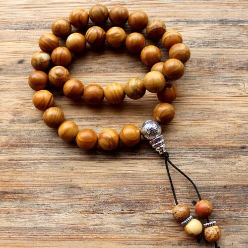 Handmade 10mm Natural stone beads 33 Prayer Beads Islamic Muslim Tasbih Allah Mohammed Rosary for women men