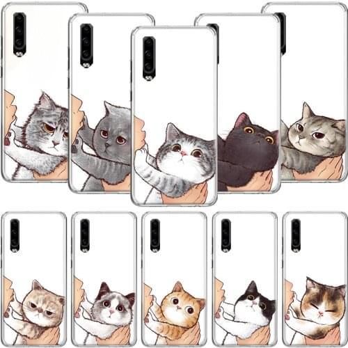 Kiss My Lovely Cat Kitten Phone Case For Huawei P30 P40 P20 P10 Mate 20 10 30 Lite Pro P Smart Z Plus Printing Cover Coque Shell