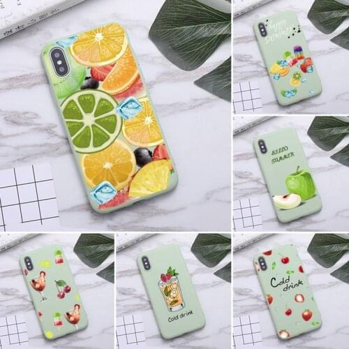 Summer ice fruit Phone Case for iPhone 11 Pro Max X XR XS 8 7 6s Plus Candy green Silicone Cases