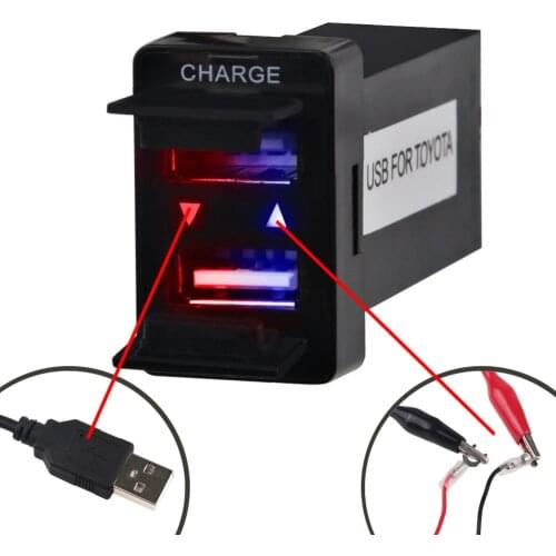 Dual USB Charger/Audio Port Interface For Cars Blank Switch Hole