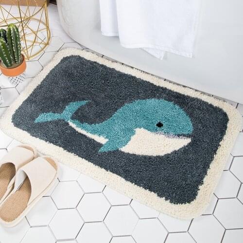 Flocking Ground Mats Wholesale Household Bathroom Non-Slip Mat Bedroom Kitchen Bathroom Absorbent Door Mat