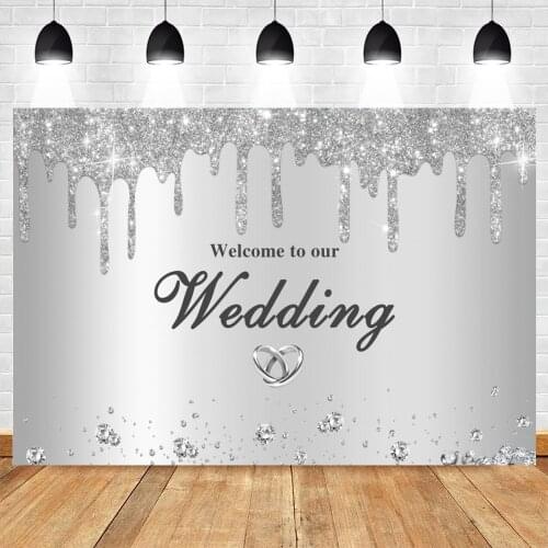 Wedding Photocall Silver Glitter Ring Backdrop Baby Birthday Party Photography Background Photographic Backdrops Photozone Props