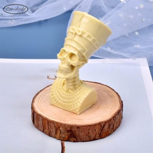 Skull Heads Candle Mold DIY Soft Resin Making Mould Form Handmade Silikon Form For Gypsum Plaster Tools