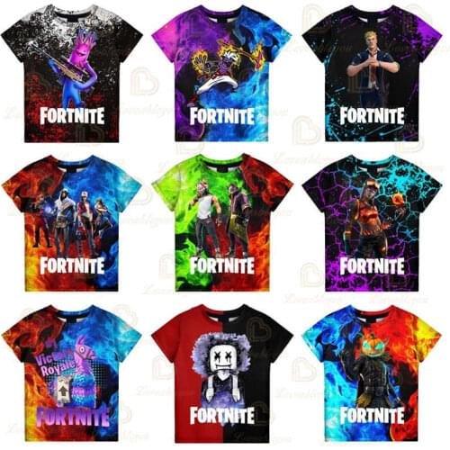 Battle Royale T-shirt Fortnite Sudaderas Victory Cartoon Tops Teen Clothes Kids Hero Game Spike 3D Boys Girls Tshirt