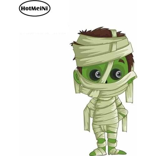 HotMeiNi 13cm x 6.8cm for Mummified Scary Cartoon Car Stickers Vinyl Bumper RV VAN Car Accessories JDM Graphics Comic Sign