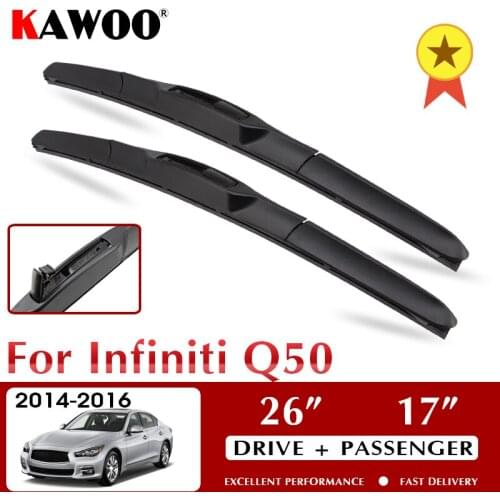 KAWOO Wiper Front Car Wiper Blades For Infiniti Q50 2014-2016 Windshield Windscreen Front Window Accessories 26"+17" LHD RHD