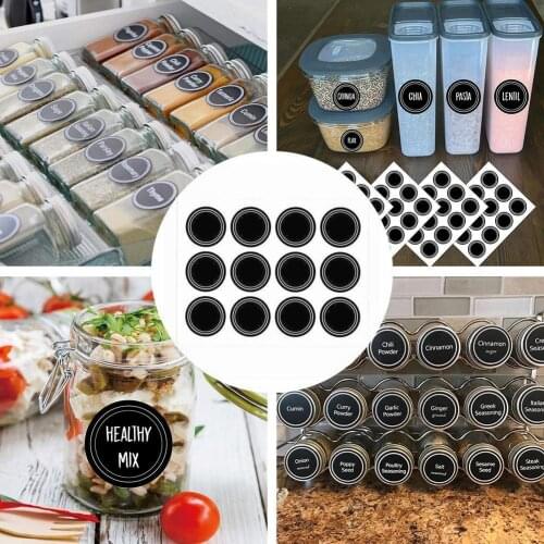 Round Shape Label Stickers Spice Jar Stickers For Crafters stickers Spice Bottles Label erase Blackboard easy to are Home C A7T4