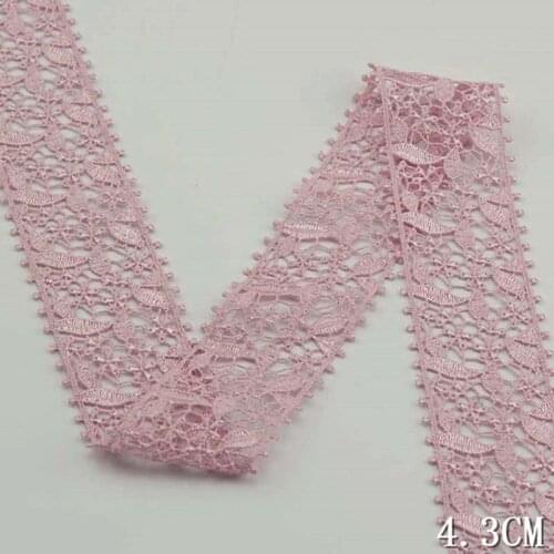 29Yards Water Soluble Lace Trim Embroidered Hollow out Fabric Ribbon 4.3cm Wide Applique Craft Sewing Supplies for Bra Underwear