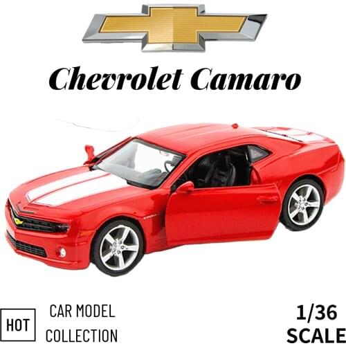 Chevorlet Kamaro 1/36 Metal Vehicle Diecast Pull Back Cars Model Toys for Collection Xmas Gift Office Home Decoration