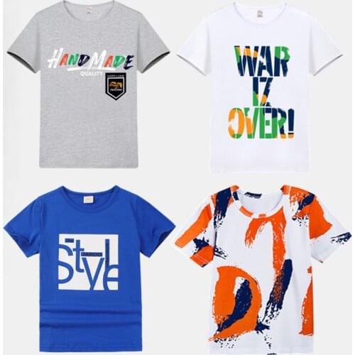 Fashion Boys T-shirts Kids Summer Clothes Baby Short Sleeve T shirt Tops Cotton Casual Tee Shirt teenagers for 4 6 8 10 12 years