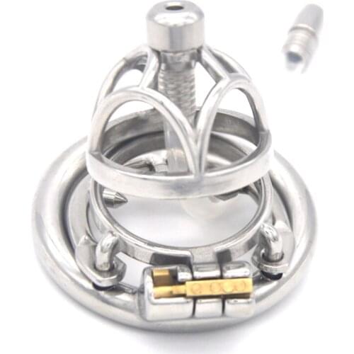 3 Size Stainless Steel Male Chastity Cage Penis Sleeve Cock Cage Bondage Magic Locker Device Cockrings Sex Toys for Men G7-244E