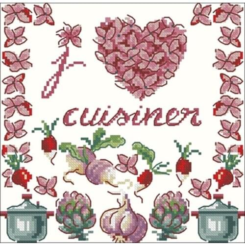 Placemat I love the kitchen patterns Counted Cross Stitch 11CT 14CT DIY Chinese Cross Stitch Kits Embroidery Needlework Sets