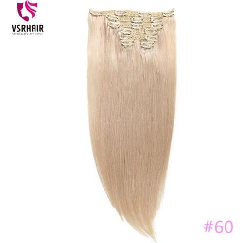VSR 100g 120g 150g 55cm European Quality Machine Made Remy Thick and Silky Pure Human Clip Hair Extensions 7pcs16clips Blonde
