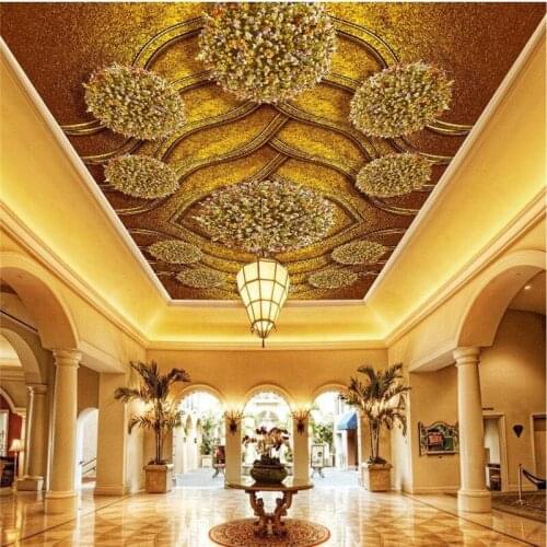 Beibehang Customize any size mural wallpaper HD luxury border 3D living room bedroom ceiling sofa background wall wallpaper