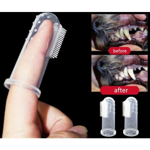 Non Toxic Soft Dog Toothbrushes Pet Finger Toothbrush Plush Dog Plus Bad Breath Care Tartar Tools Dog Cat Cleaning Supplies 1pc
