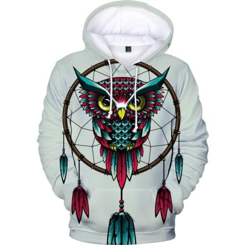 New Hoodies Men Dream Catcher 3D Print Mens Fashion Hooded Casual Harajuku Hoody Dream Catcher Owls Coat Jacket Sweatshirt
