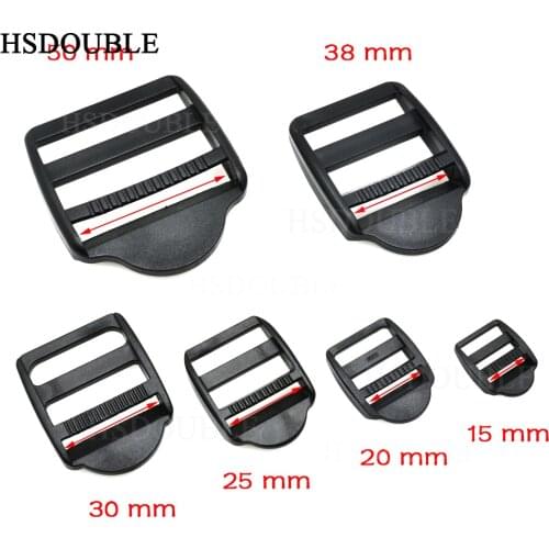 Ladder Lock Slider Plastic Buckles Backpack Straps Webbing Black+Wholesale
