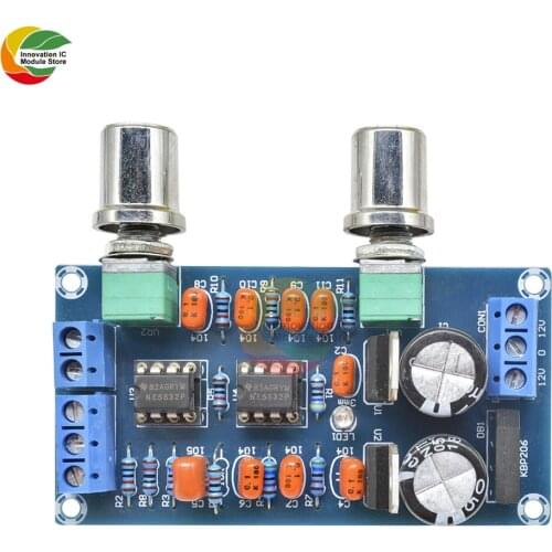 Ziqqucu NE5532 Low Pass Filter Board Subwoofer Volume Control Board Amplifier Module AC 9-15V