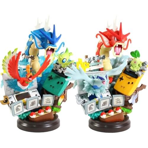 Pokemon Gyarados Ho Oh Celebi Chikorita Lugia Gameboy Statue Collectible PVC Figure Model Toy