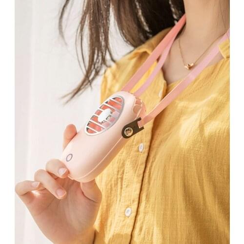 Portable Lazy Mini Electric Fan USB Rechargeable Wearable Neckband Air Cooler Summer Outdoor Travel Portable Pocket Fan