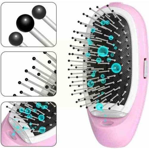 Professional Nano Spray Electric Ionic Hair Brush Negative Hair Brush Massage Ions Hairs Round Tools Comb Straight Styling E0H0
