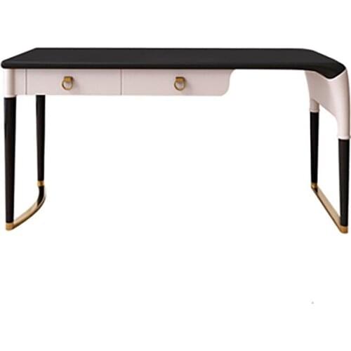 Hong Kong-style light luxury special-shaped study room creative personality writing desk furniture set Italian metal desk