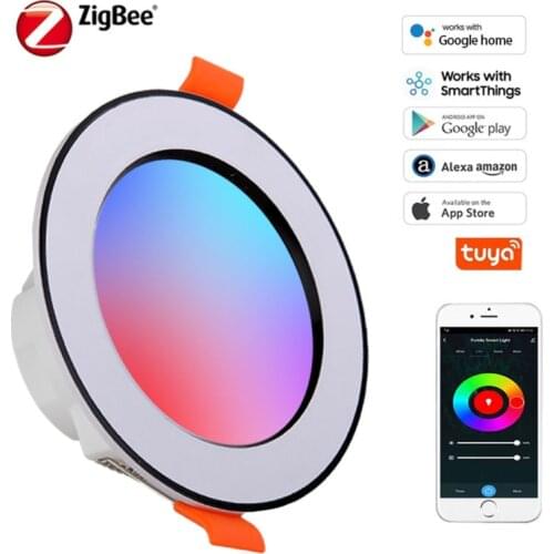10W Zigbee RGB Smart Downlight Spot Light Dimmable LED Bulb Timer Voice Control Tuya Smart Life Works With Alexa Google Home