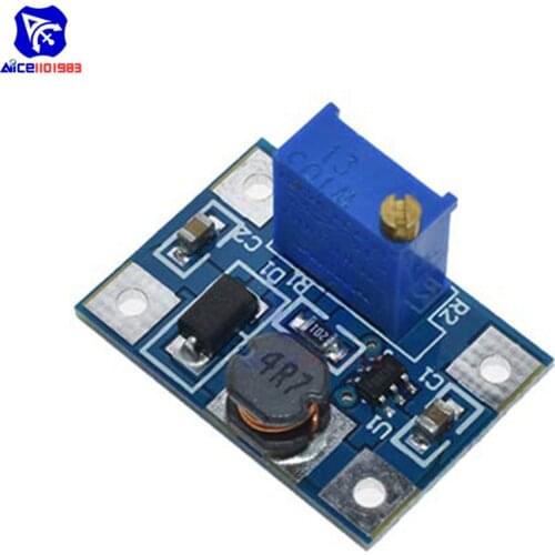 SX1308 DC-DC 2-24V to 2-28V Max 2A Step Up Boost Converter Module Adjustable Trimmer Potentiometer for Arduino
