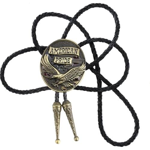 Vintage Pattern American Alloy Eagle Fashion Metal Men Neck For Cowboy Bolo Tie Fashion Apprael Accessories novelty gift