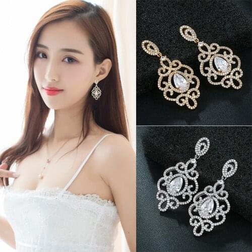WEIMANJINGDIAN New Arrival Delicate Art Deco Cubic Zirconia CZ Crystal Drop Earrings for Women Party or Bride and Bridesmaid