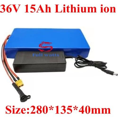 Electric bike battery charger 36v Li ion 15AH 36V Lithium battery +2A Charger for 1080w 720W 500W 36V E Mountain bike Moped car