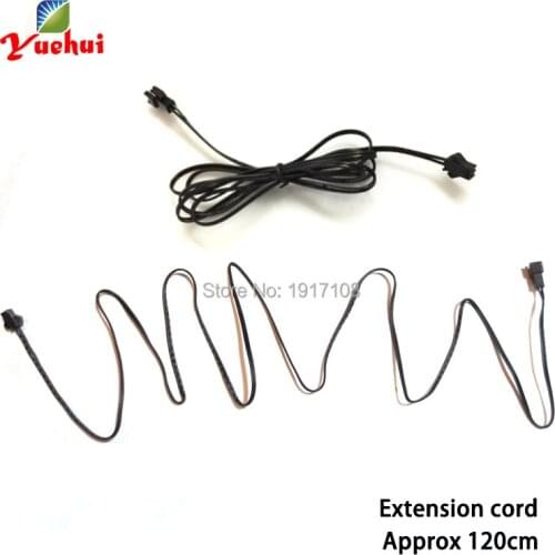 1PCS 120cm long extension Wire (With Male and Female connector on both ends), el wire,EL strips,EL panels for party decoration