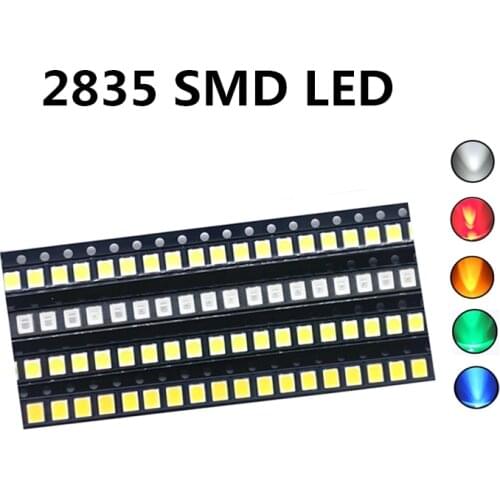 100pcs 2835 SMD LED Emitting Diode Lamp Chip Light Beads Warm Cool White Red Green Blue Yellow Color Micro DIY PCB Circuit