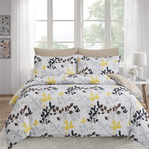 Leaf Printing Duvet Cover Sets Luxury Bedding Set Queen King Full Size 2/3pcs High Quality Quilt Comforter Cover Set