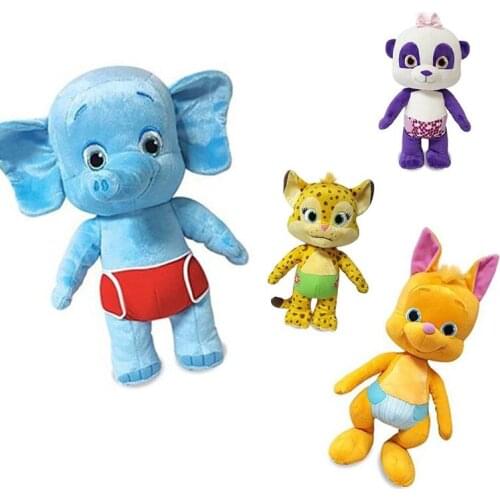 25CM Word Party Plush Toy Panda Lulu Elephant Bailey Lion Franny Kangaroo Kip Stuffed Animals Toys for Children Birthday Gifts