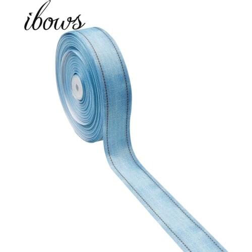 5Y/lot 38mm Grosgrain Ribbon Light Blue Cowboy Color Tape DIY Hair Bows Handmade Crafts Party Home Textile Decorative Materials