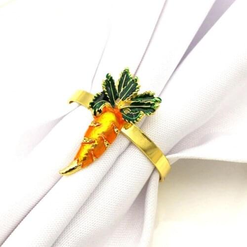 6 Pcs Napkin Ring Cute Carrot Shape Alloy Home Napkin Buckle for Kids Napkin Ring Napkin Buckle