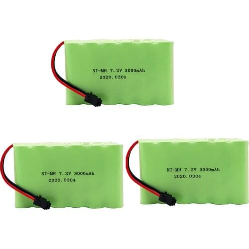 7.2v AA 3000mah 2800mah battery SM Plug for Remote control electric toys boats 7.2 v 2400 mah aa nimh battery M model wholesale