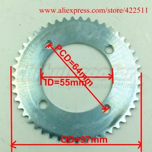 Gas/Electric Scooter Chain Rear Sprocket 25H 47Teeth Chain Wheel 4-mounting Holes Chain Sprocket can install Flywheel