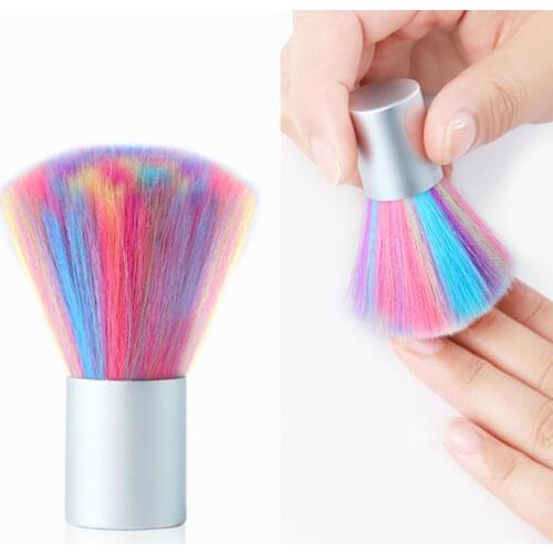 Colored Bristles Dust Cleaner Brush Gel Art Nail Powder Remover High Quality Powder Dust Remover Brush Cleaning Brush T0424