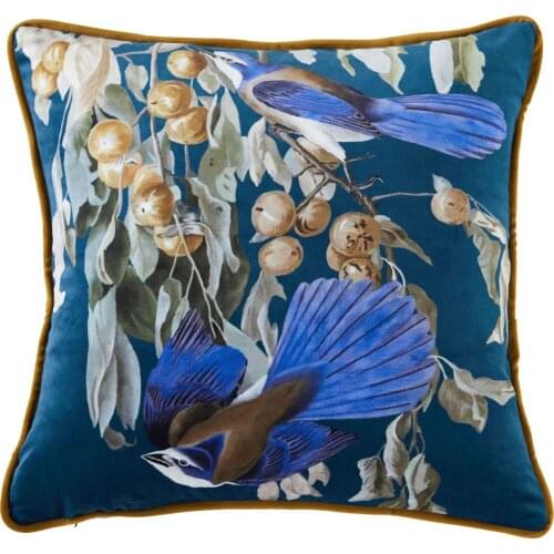 European Aristocratic Style Bird and Lycaen Butterfly Cushion Cover Leopard Double Sided Throw Pillows Decorative Cushions