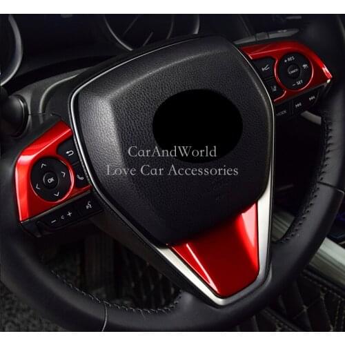 Steering Wheel Button Decorative Sequin Cover Interior Trims For Toyota Camry 2018 2019 8th ABS Chrome Car-Styling Accessories