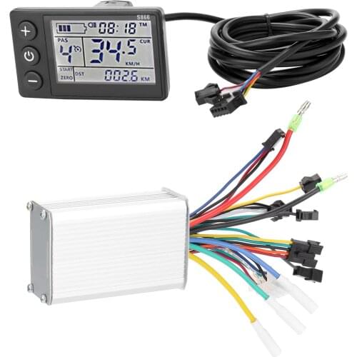 Electric Bike Controller 24V-48V/36V-60V 350W Brushless E-bike Controller with LCD Display Bicycles Motor Scooter Controller